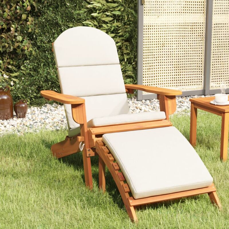 foto del prodotto vidaxl sedia adirondack giardino con poggiapiedi legno massello acacia