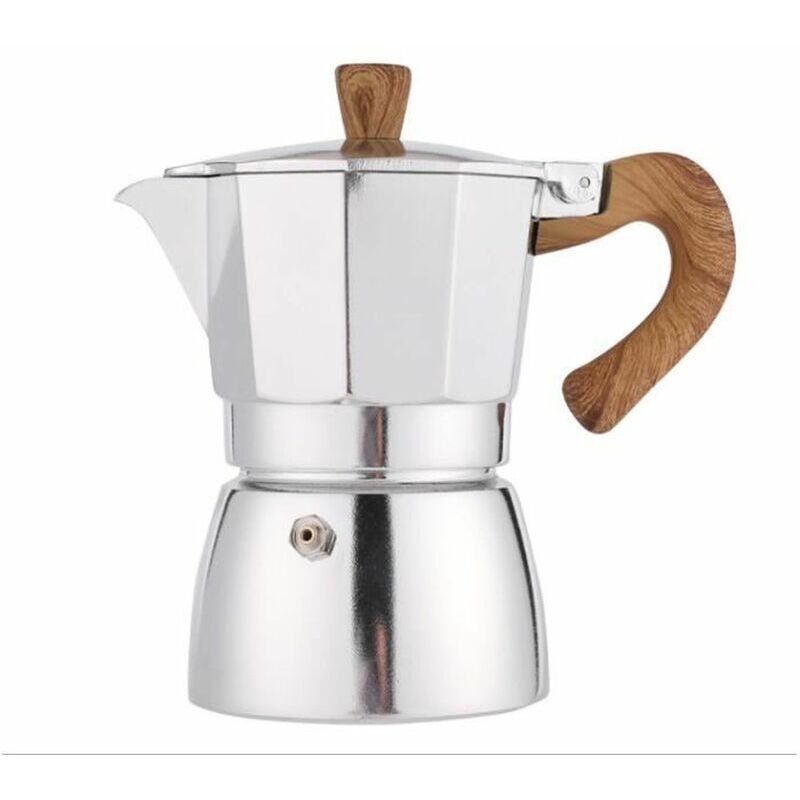 foto del prodotto caffettiera italiana moka pot 300ml lega di alluminio strumenti per il caff stile europeo argento spesso
