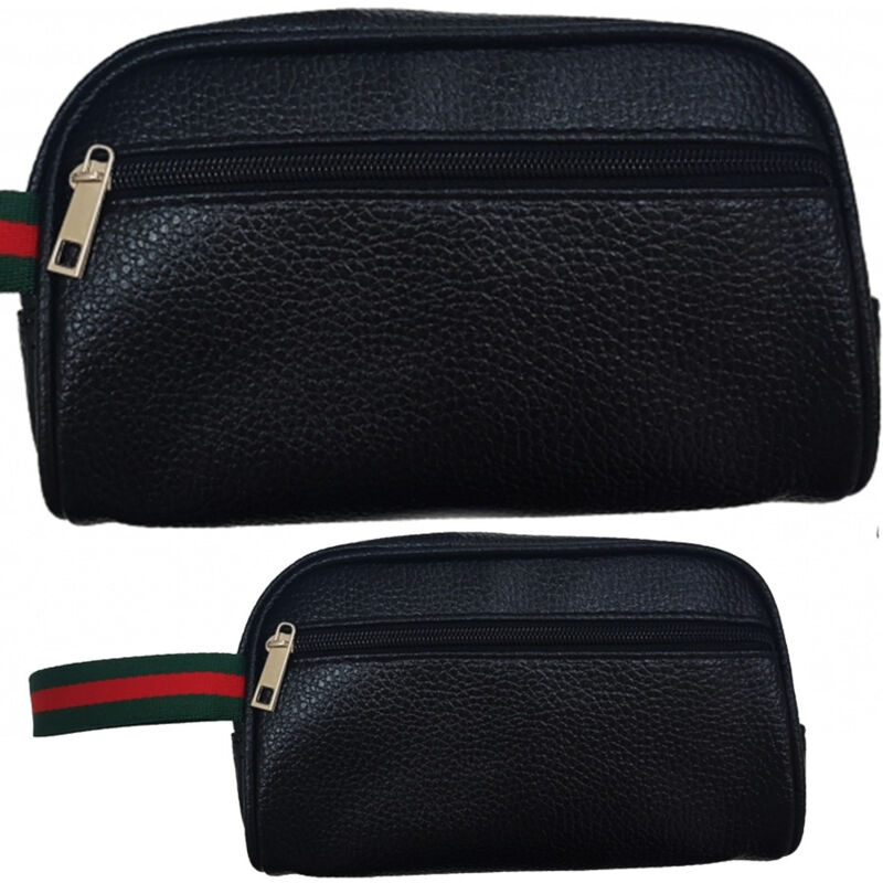 foto del prodotto trade shop traesio pochette uomo gancio borsello no tracolla beauty case borsa eco pelle vintage 