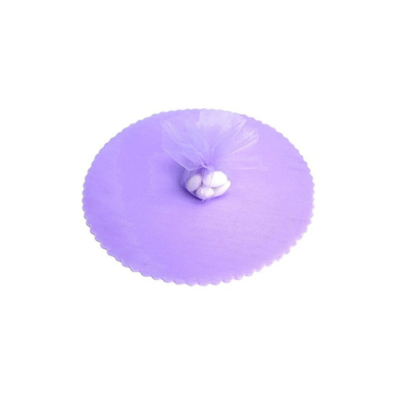 foto del prodotto trade shop traesio 50 veli tulle per bomboniere tondo organza matrimoni battesimi lauree confetti lilla