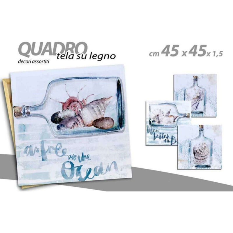 foto del prodotto kaela quadro quadretto decorativo 45x45x1,5 cm tela su legno deluxe decori ass. 743740 