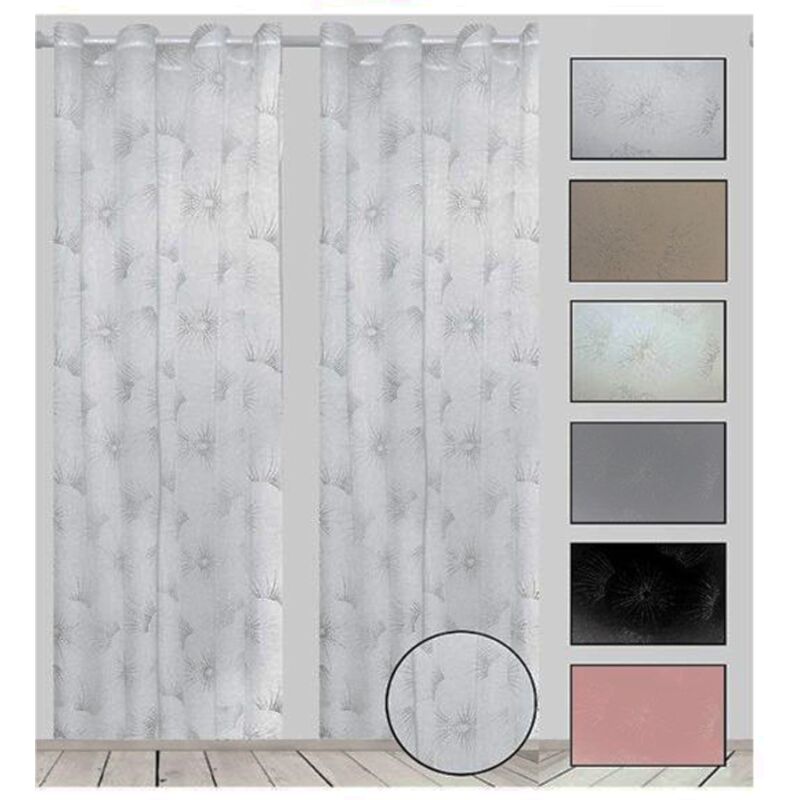 foto del prodotto trade shop traesio tenda karan pannello singolo 8 borchie porta finestra cucina bastone 140x280 cm 