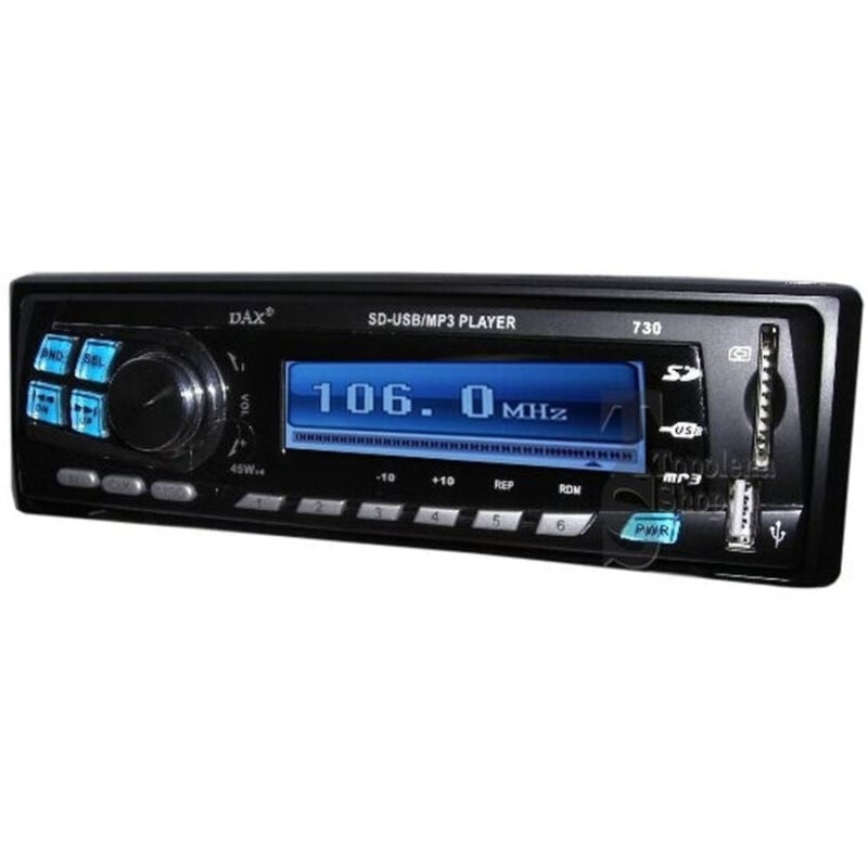 foto del prodotto trade shop traesio stereo autoradio auto camper radio fm mp3 porta usb slot sd lcd dax730 mp3 45w 