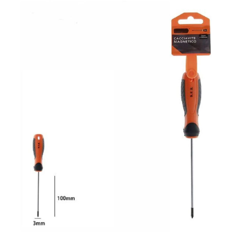 foto del prodotto trade shop traesio cacciavite giravite magnetico punta croce 3x100mm impugnatura ergonomica 07437 