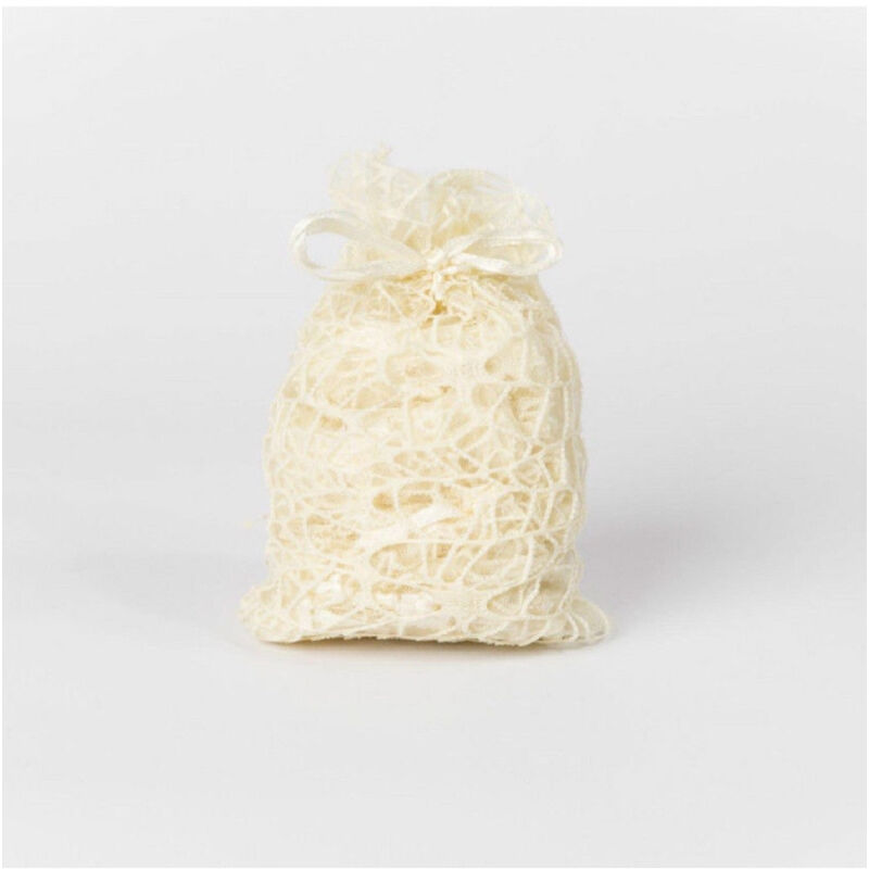 foto del prodotto trade shop traesio 24 pz. sacchetti rete organza porta confetti matrimonio battesimo bomboniera panna naturale