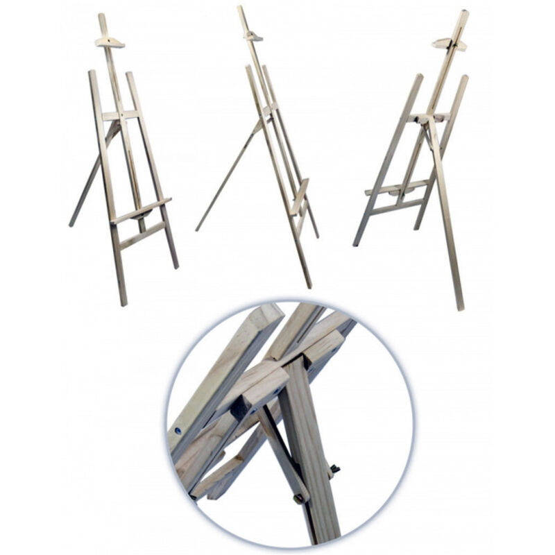 foto del prodotto traesio cavalletto artistico supporto per pittura tela pieghevole legno 120cm disegno trade shop