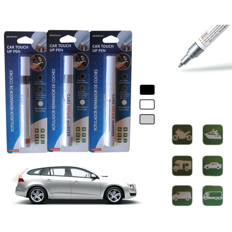 foto del prodotto trade shop traesio penna pennarello per ritocco graffi carrozzeria elimina ripara auto moto nero