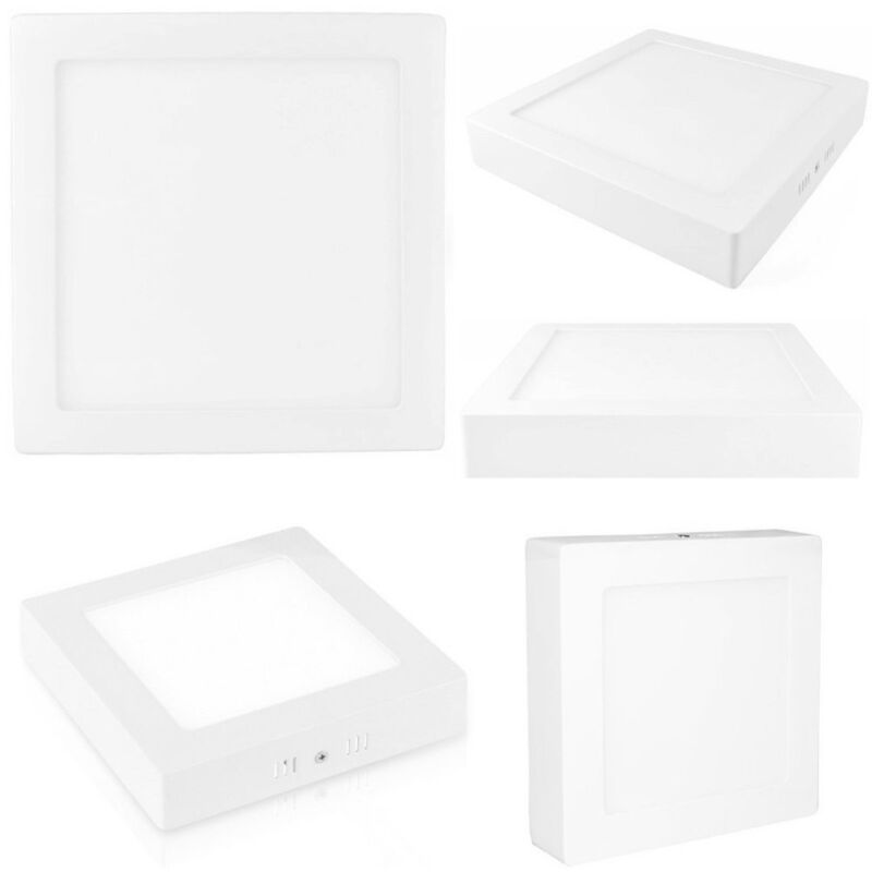 foto del prodotto trade shop traesio plafoniera faretto led quadrato da superficie da 18w luce bianco freddo 