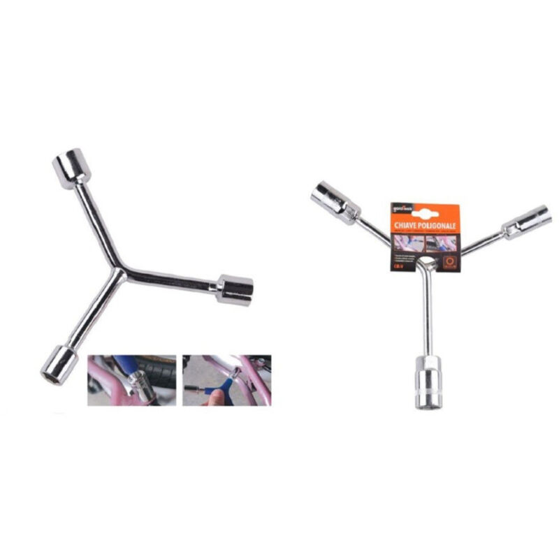 foto del prodotto trade shop traesio kaela chiave poligonale grande a y bussole esagonali 14 17 19 mm bici ferramenta 91600 