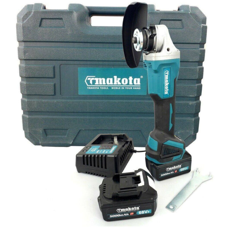 foto del prodotto trade shop smerigliatrice angolare flex 100 125mm a doppia batteria 20v 5ah 8500rpm 