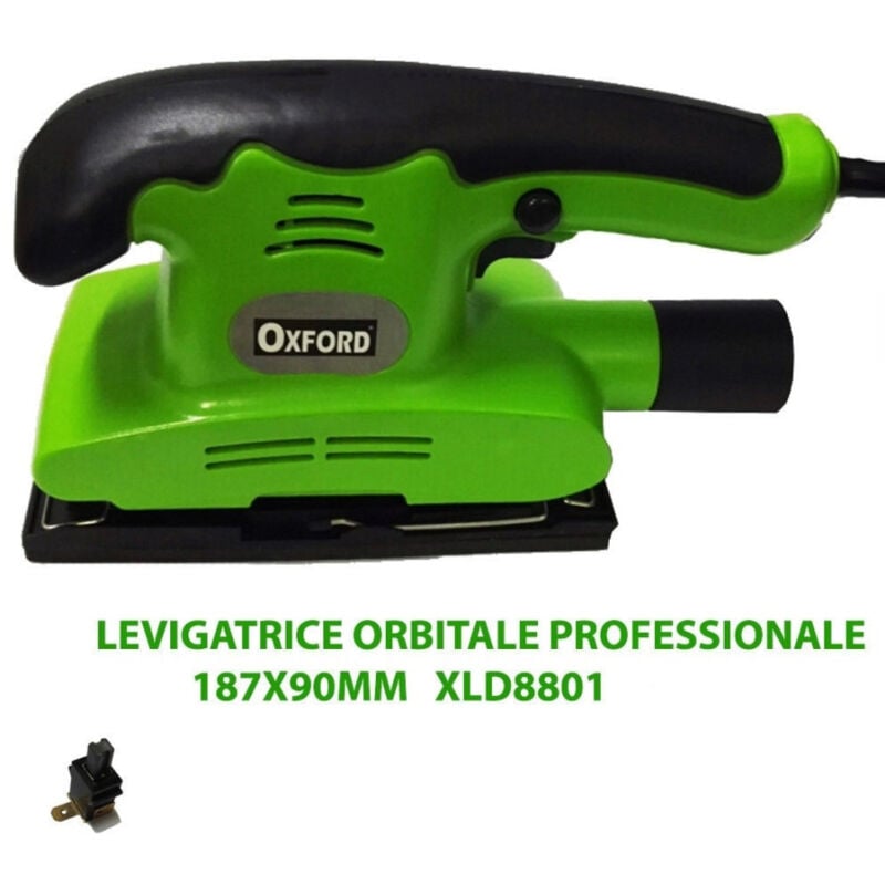 foto del prodotto trade shop levigatrice orbitale 150w 187x90 mm con attacco per aspirazione polvere xld8801 