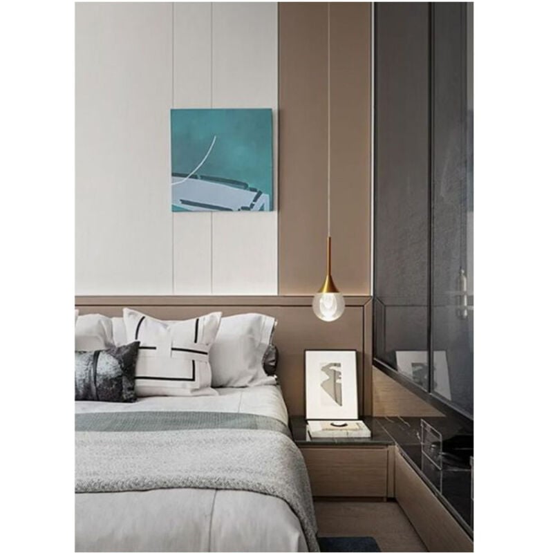 foto del prodotto trade shop traesio lampadario moderno led 5w globo lampada dorata pendente luce 3000k 4000k 6500k lp 41 bianco naturale 