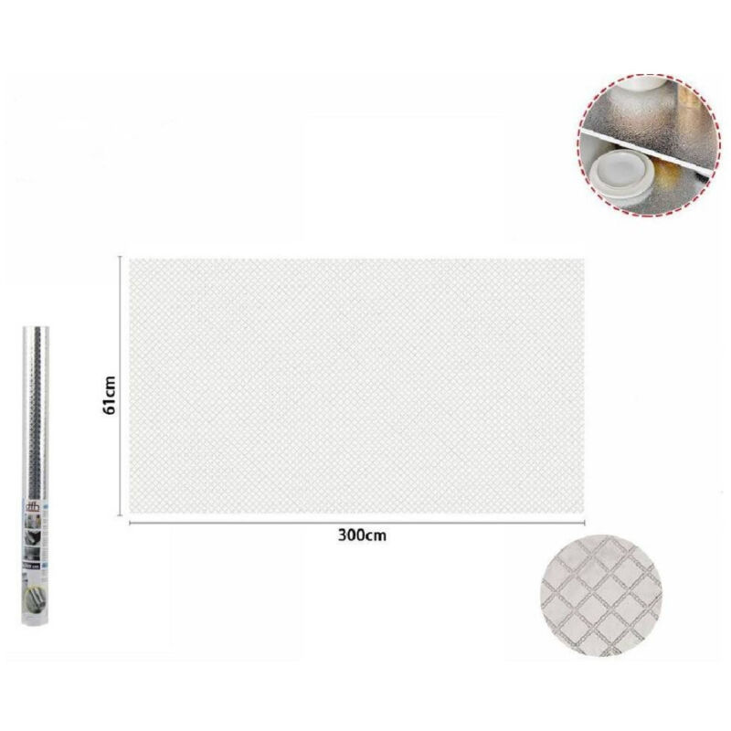 foto del prodotto trade shop traesio rotolo adesivo alluminio 61cmx3mt per cassetti mobili armadi parati cucina 70506 