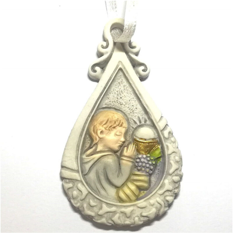 foto del prodotto trade shop traesio set 12 pezzi bomboniera bomboniere comunione bambino goccia sacramento ceramica 