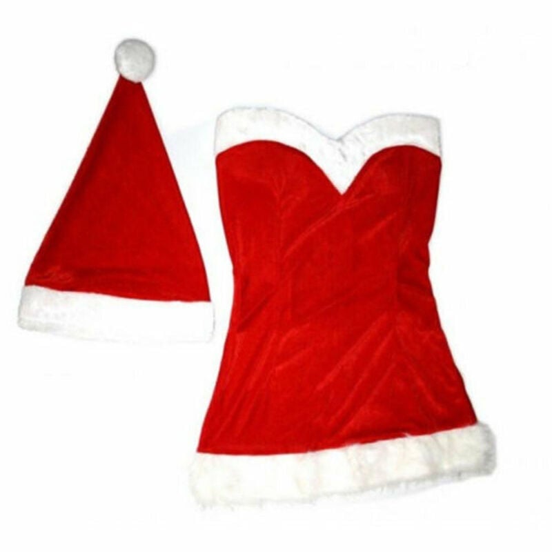 foto del prodotto costume natale completino sexy vestito completo da donna natalizio rosso trade shop traesio