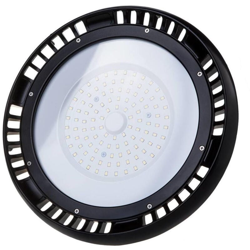 foto del prodotto trade shop traesio lampada industriale faretto led high bays 100w gallerie ufo 6400k ip65 esterno 