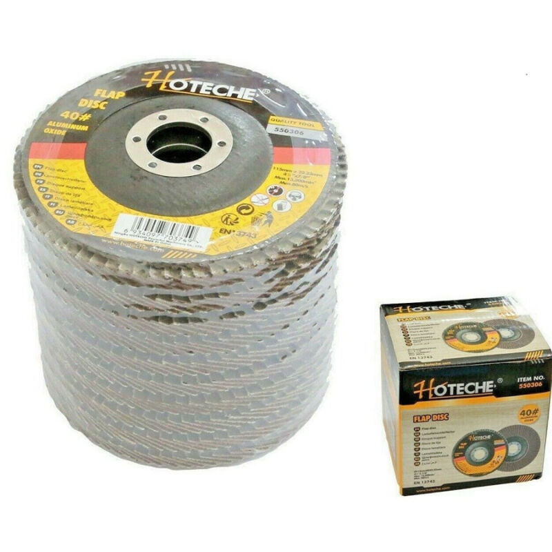foto del prodotto trade shop traesio set 10 disco abrasivo lamellare diametro 115x22.23mm grana 40 per smerigliatrice 