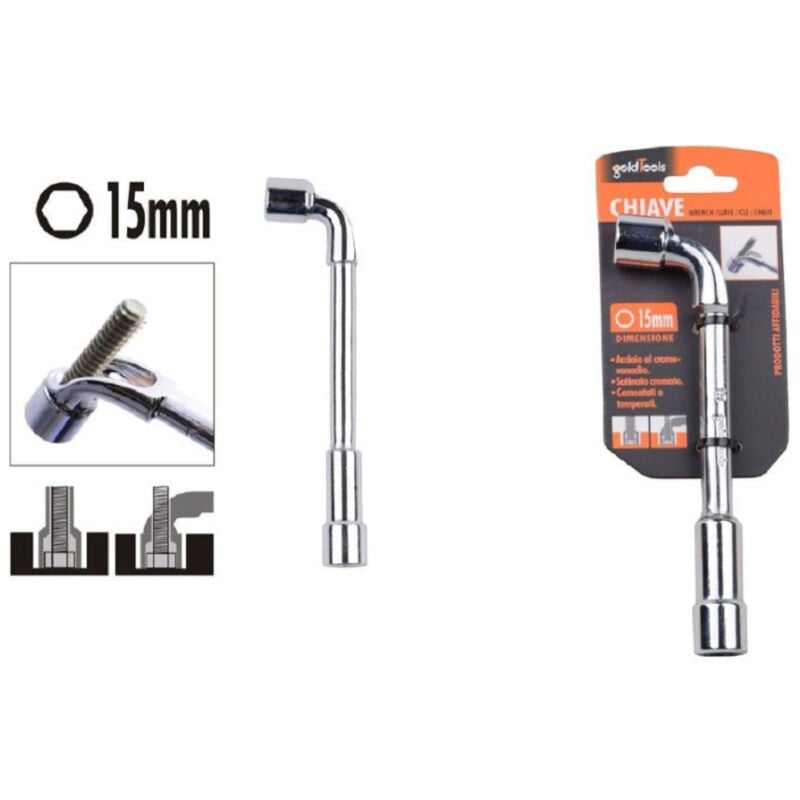 foto del prodotto trade shop traesio kaela chiave tipo l bussola 15mm bocca esagonale cromo vanadio acciaio 91623 ferramenta 