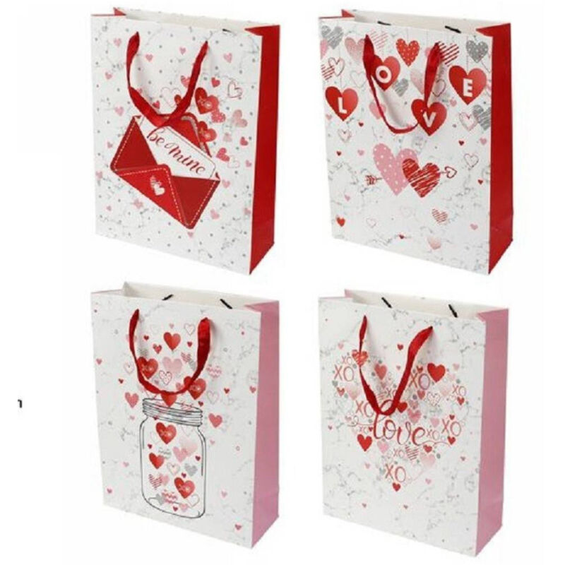 foto del prodotto trade shop traesio set 6 buste regalo sacchetto san valentino 31x11x42 cm 71089 fantasie assortite 