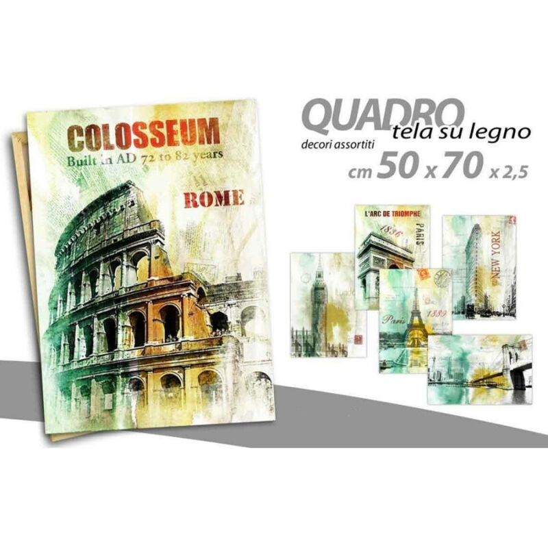 foto del prodotto kaela quadro quadretto decorativo 50x70x2,5cm tela su legno deluxe decori ass. 748899 