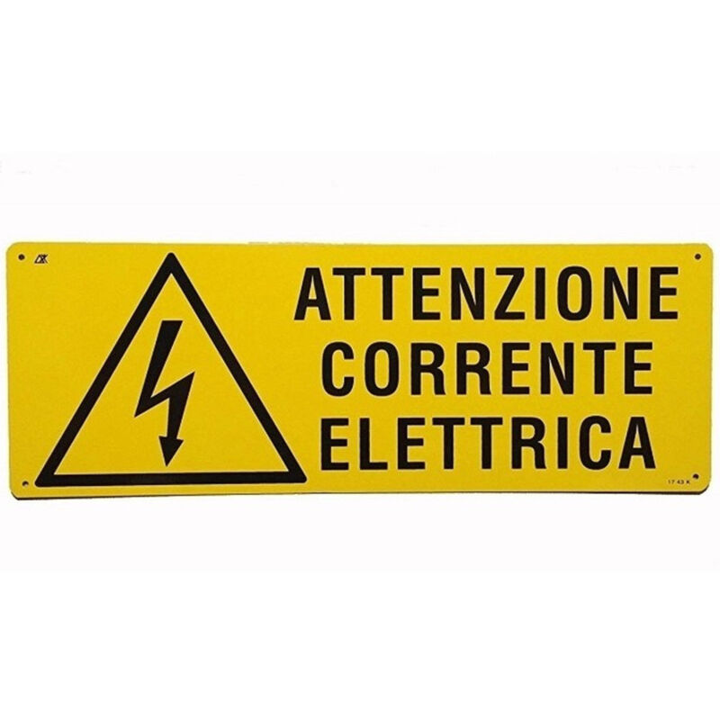 foto del prodotto trade shop traesio cartello attenzione corrente elettrica segnaletica sicurezza avvertimento 
