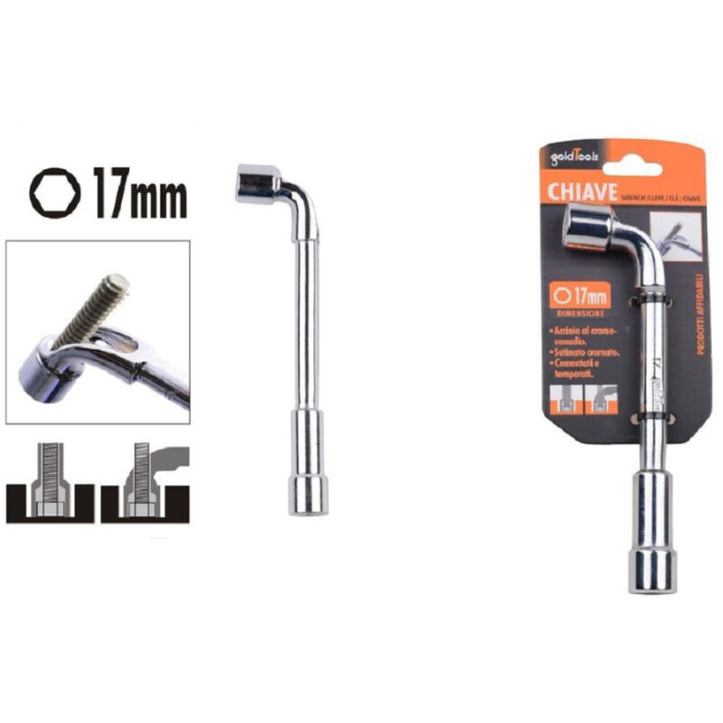 foto del prodotto trade shop traesio kaela chiave tipo l bussola 17mm bocca esagonale cromo vanadio acciaio 91625 ferramenta 