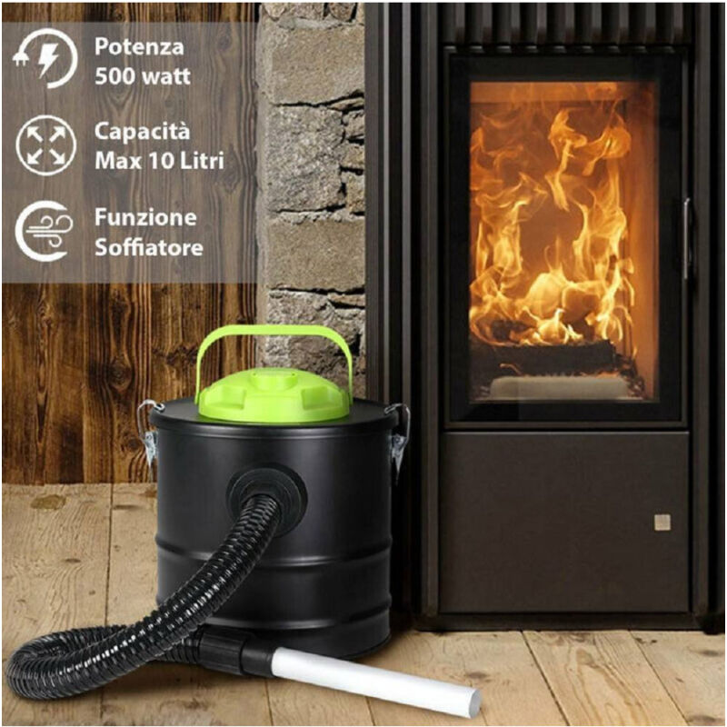 foto del prodotto trade shop traesio aspiracenere elettrico 500w serbatoio capacit 10lt aspirapolvere cenere 4887 