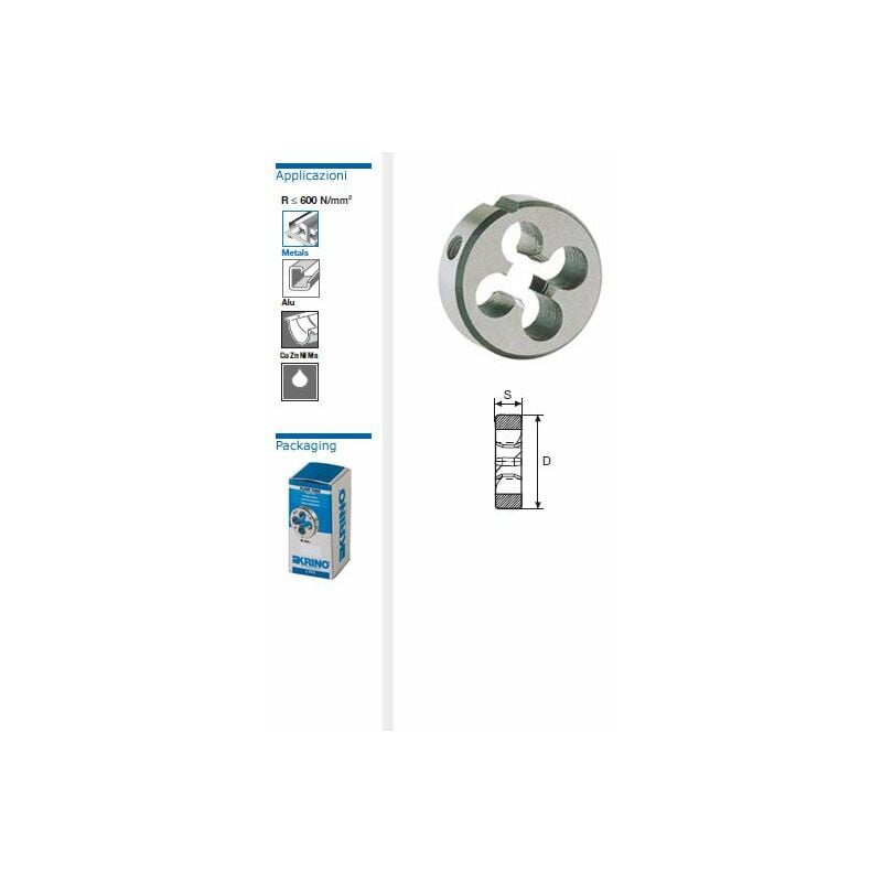 foto del prodotto krino 12015 filiera filiere tonde filettatura gas cilindrica per tubi bsp