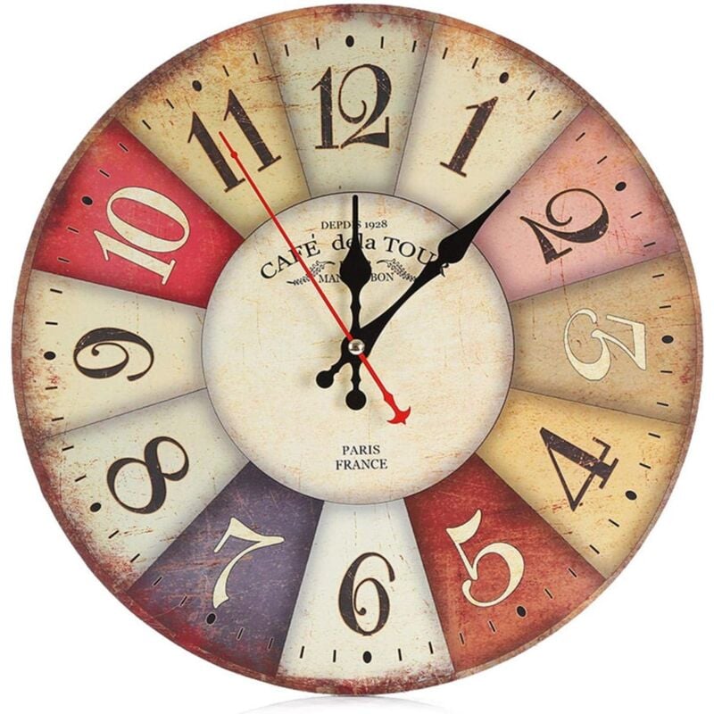 foto del prodotto orologio da parete in legno crediri numeri retr grandi da 30 cm orologio da parete silenzioso senza ticchettio per cucina, soggiorno