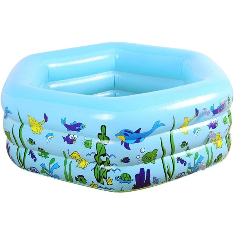 foto del prodotto piscina gonfiabile crediri, vasca da bagno per bambini a sei lati per famiglie numerose, super adulti, per adulti, bambini, giardino, piscina per
