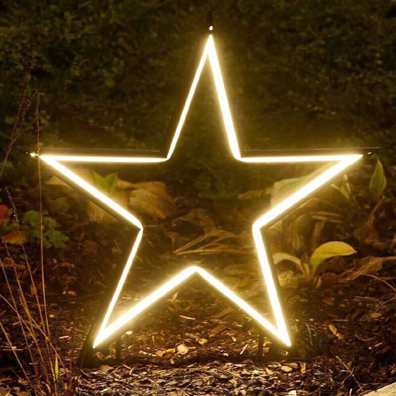 foto del prodotto stella luminosa luci di natale natalizie da esterno tubo led calda a picchetto 50 cm
