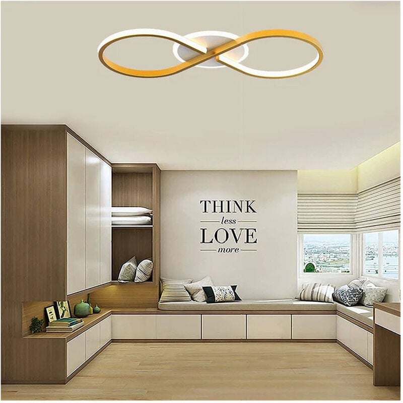foto del prodotto trade shop traesio plafoniera moderna led 22w intrecciato forma infinito oro luce naturale 4000k 71316 