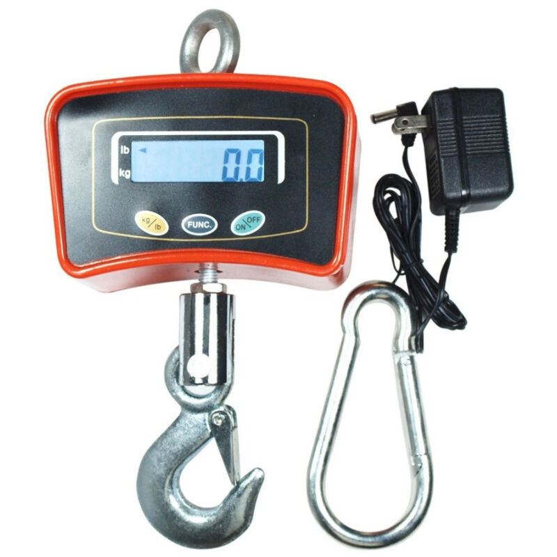 foto del prodotto trade shop traesio bilancia da gru 300 kg con gancio acciaio inox bilancia industriale 