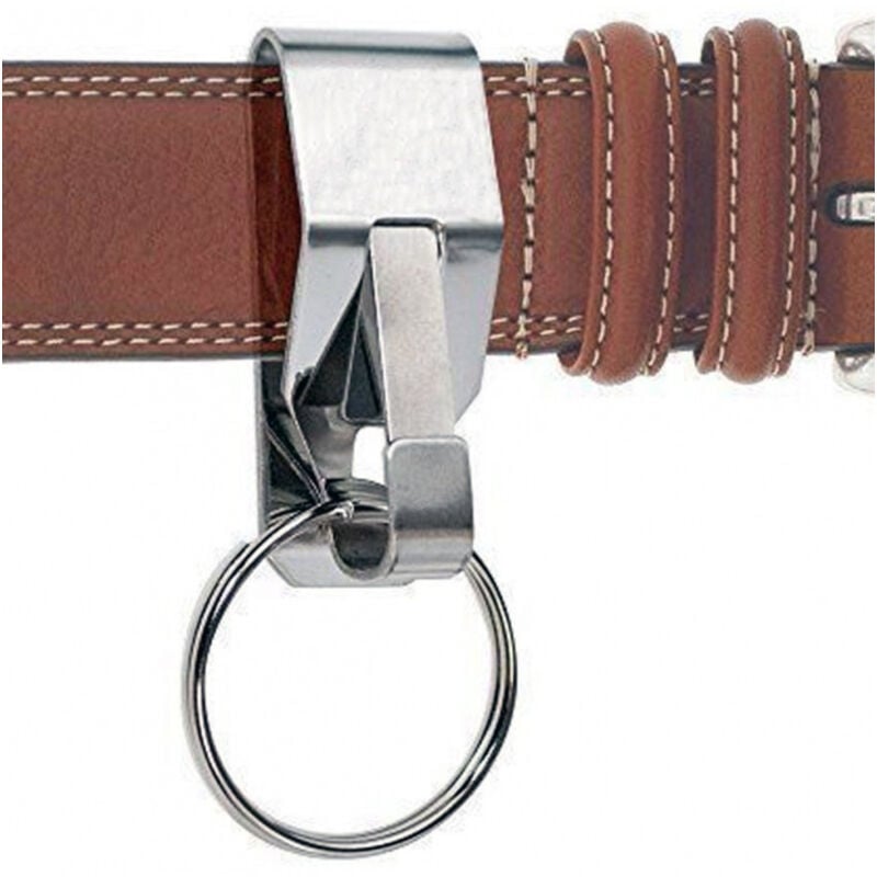 foto del prodotto trade shop traesio set 2pz. portachiavi gancio cintura anelli spirale porta chiave acciaio cerchio 