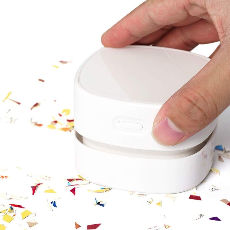 foto del prodotto kzq mini aspirapolvere da tavolo, aspirapolvere da tavolo ricaricabile, per tavolo, scrivania, cuscino, tastiera, raccogli briciole, con usb e