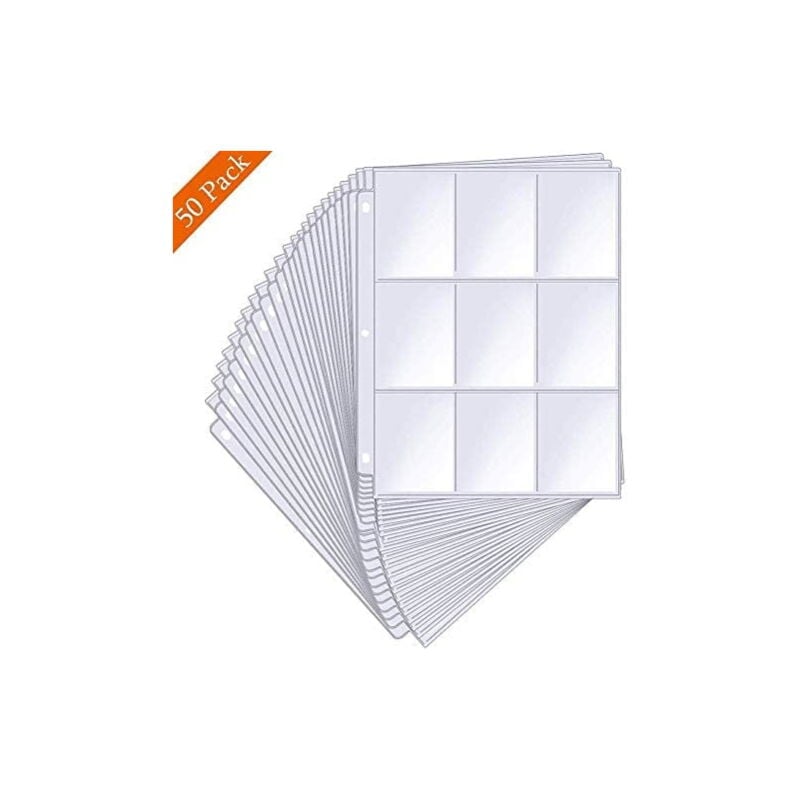 foto del prodotto kzq bustine porta carte da baseball raccoglitore per carte da gioco a 9 tasche porta monete pagine dell album protezioni per carte pokemon