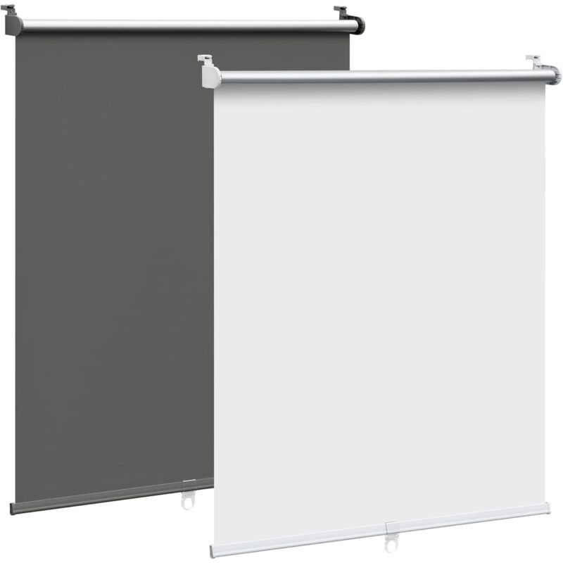 foto del prodotto woltu tenda oscurante senza foratura, tenda a rullo coprente termoisolante per finestra o porta, protezione privacy bianco cordless 80x150 cm