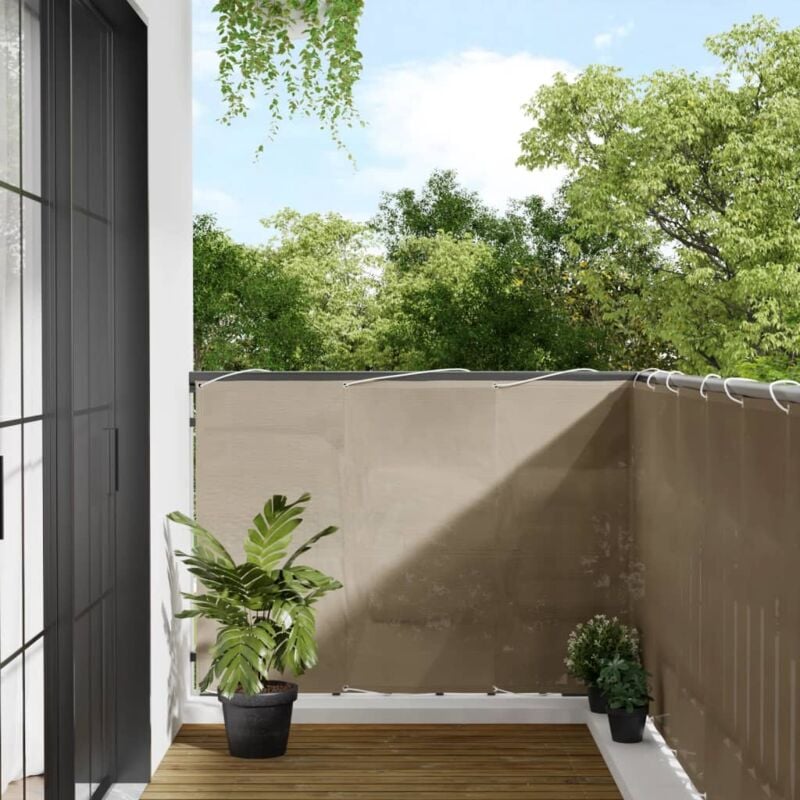 foto del prodotto vidaxl paravento da balcone tortora 120x800 cm 100 poliestere oxford