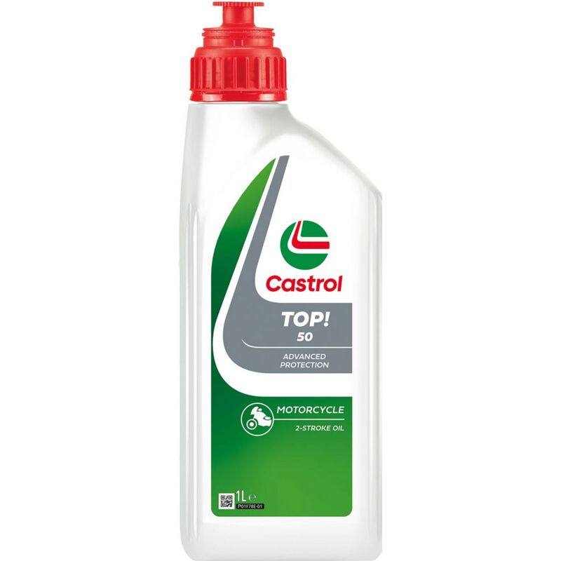 foto del prodotto castrol olio lubrificante semisintetico motori moto 2t top 50 1l