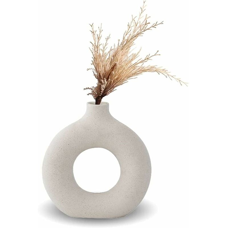 foto del prodotto vaso, vaso in ceramica decorazione per la casa minimalista deco bianco vaso per fiori in ceramica vegetariano vaso decorativo, 13,53,514,5 cm