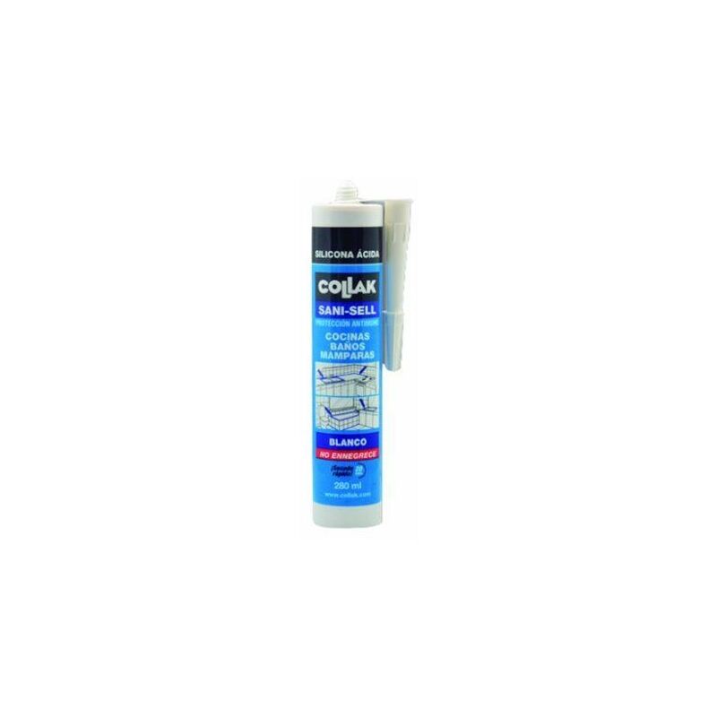 foto del prodotto 40802 silicone acido sani sell bianco 280ml collak