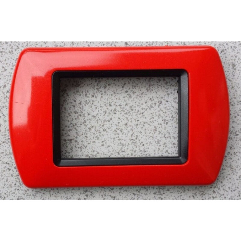 foto del prodotto trade shop traesio placchette placche in abs compatibili per serie living international placca rosso ferrari 3 fori 