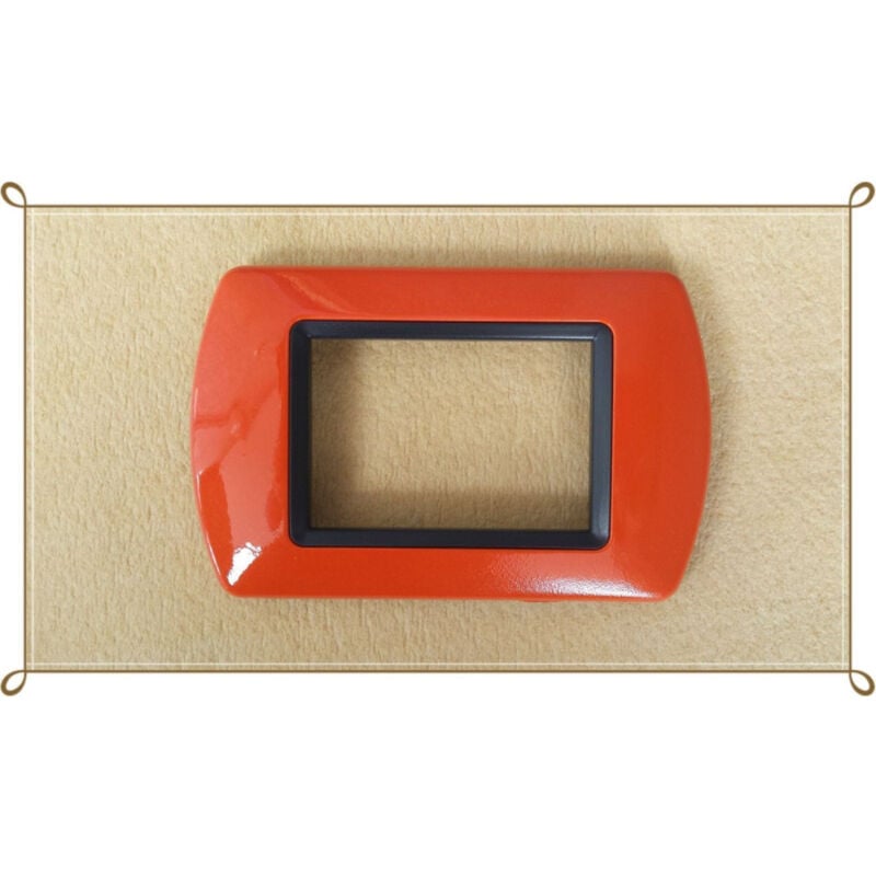foto del prodotto trade shop traesio placchette placche in abs compatibili per serie living international placca arancione 4 fori 