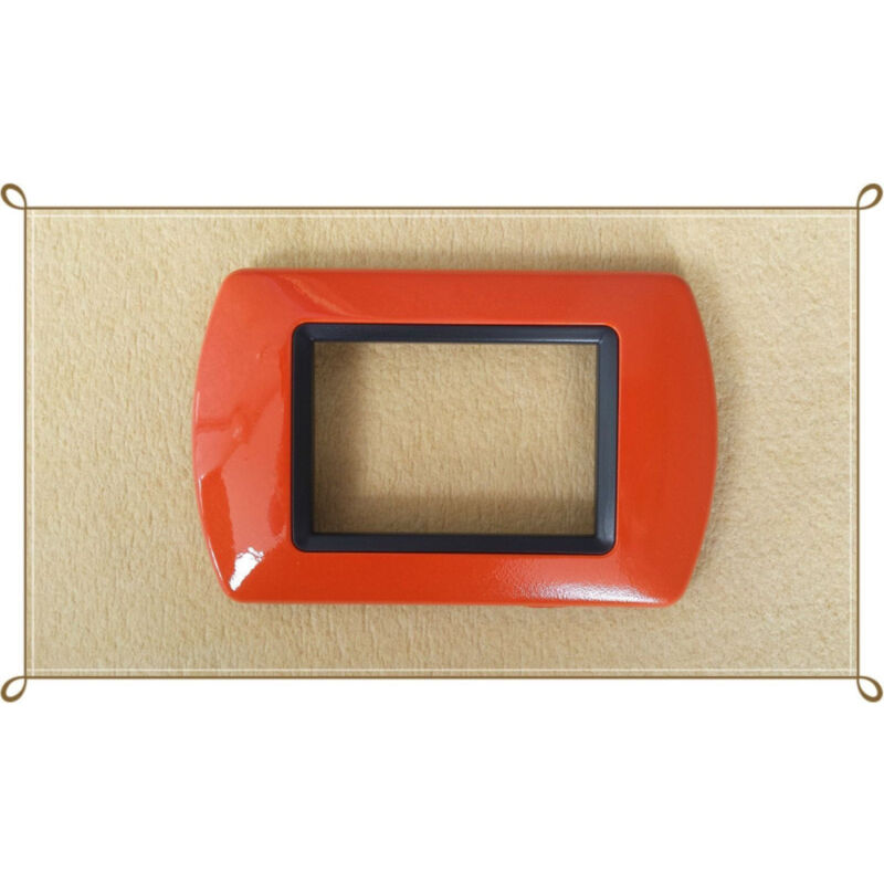 foto del prodotto trade shop traesio placchette placche in abs compatibili per serie living international placca arancione 7 fori 
