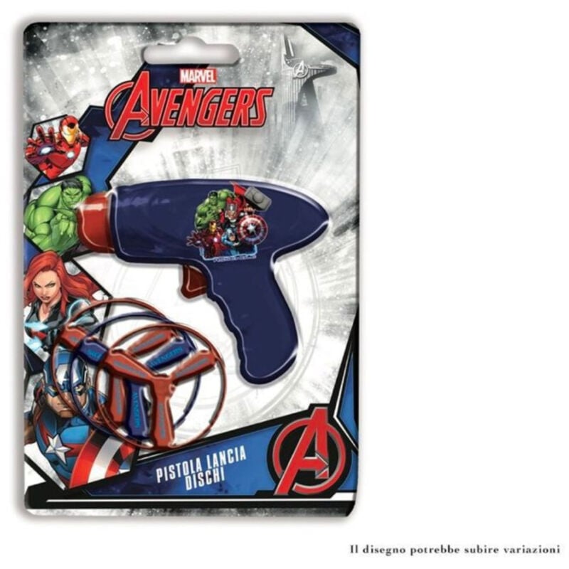 foto del prodotto pistola lancia dischi lancia eliche avengers supereroi giocattolo per bambini trade shop traesio