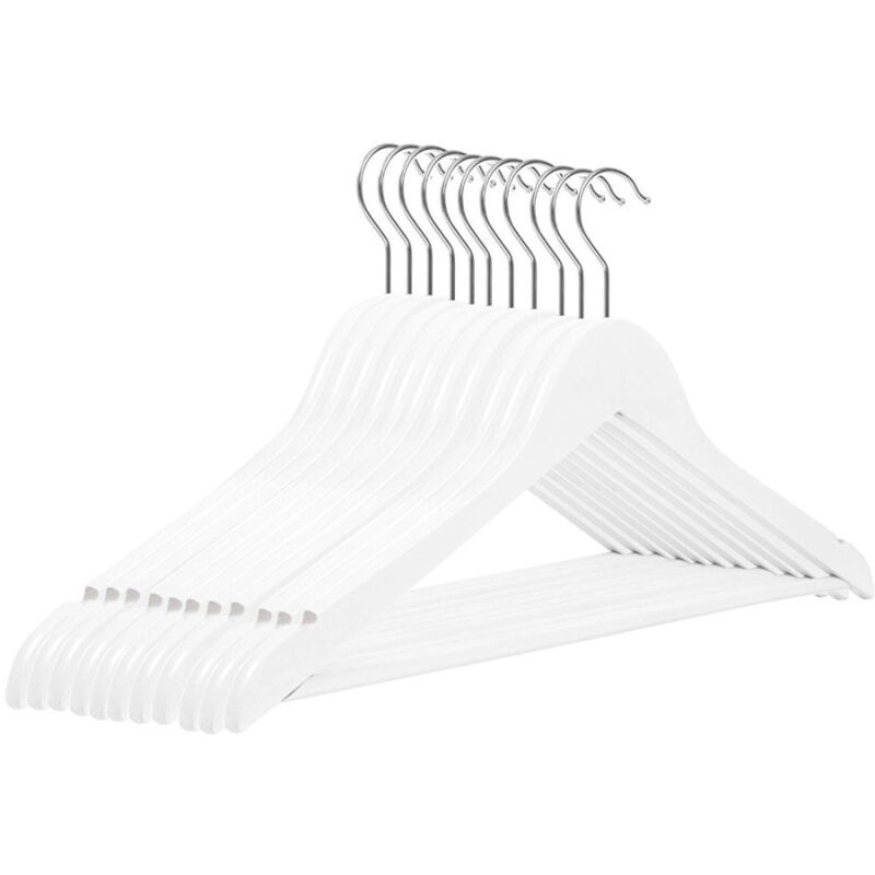 foto del prodotto trade shop traesio set 3 grucce stampelle appendiabito legno bianca vestiti pantaloni giacche 59620 