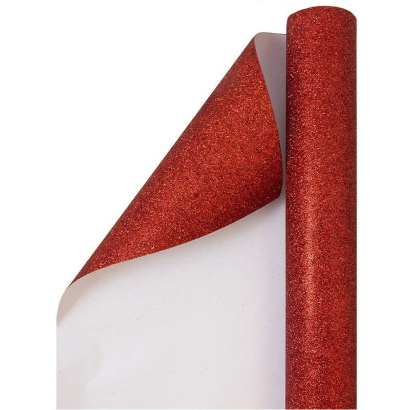 foto del prodotto trade shop traesio rotolo pellicola adesiva rossa glitter 45cmx2m pannelli cassetti mobili 