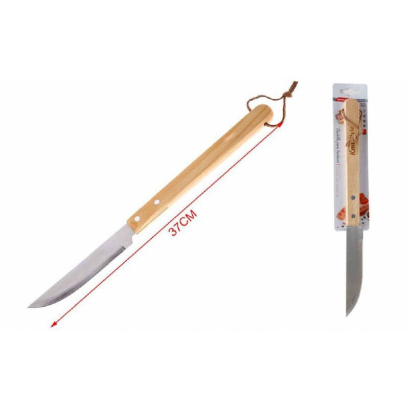 foto del prodotto coltello per barbecue 37 cm grigliata di carne bbq con manico in legno 2406327 trade shop traesio