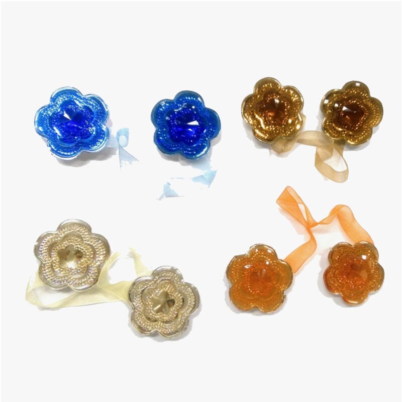 foto del prodotto trade shop traesio 2 calamite fiori fiore brillantinato fermatenda glitter strass ferma tenda 