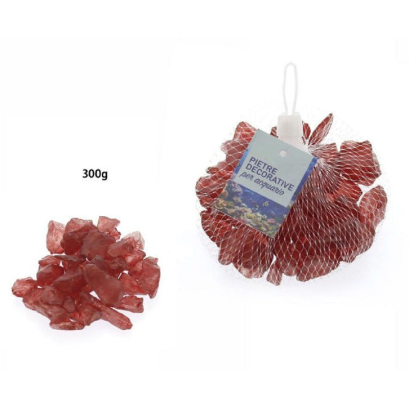 foto del prodotto trade shop traesio pietre sassi sassolini decorativi rossi per acquario 300 gr. decorazione 70269 